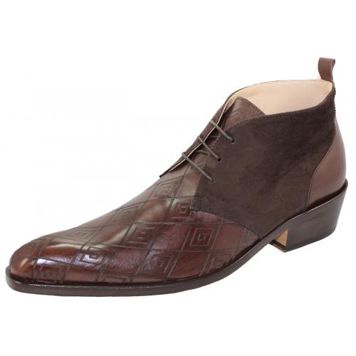 Emilio Franco "EF130" Chocolate Brown Genuine Calf / Suede Ankle Boots.
